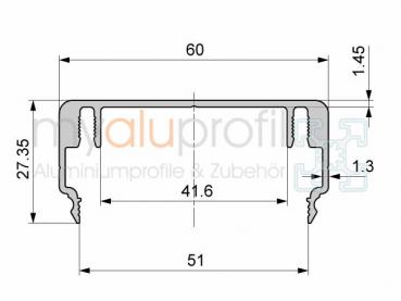Cable duct profile 60x30